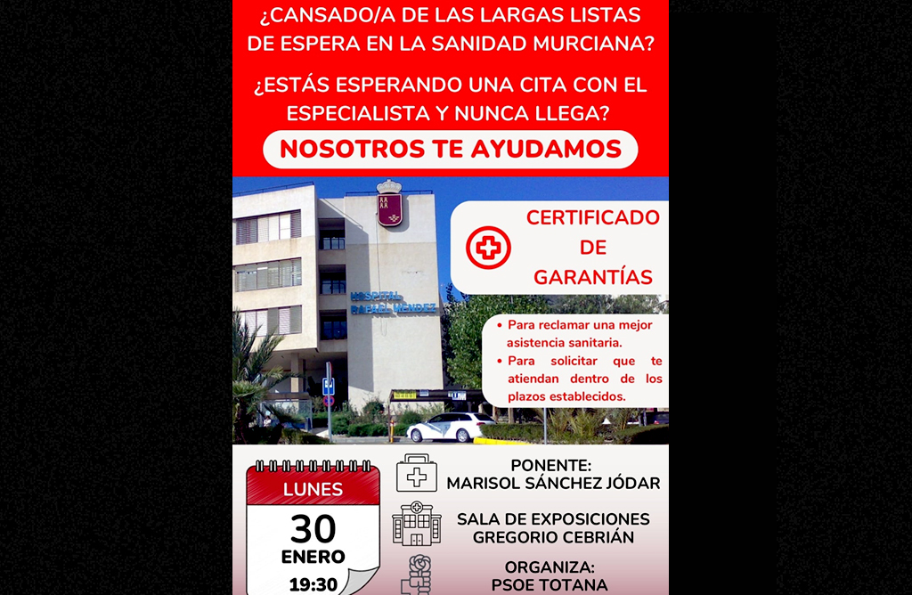 El PSOE informar sobre el Certificado de Garantas en una charla el prximo 30 de enero